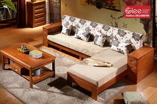 Bộ bàn ghế sofa gỗ phòng khách - GSG11
