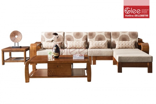 Bộ bàn ghế sofa gỗ phòng khách - GSG15