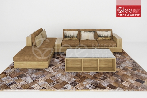Bộ bàn ghế sofa gỗ phòng khách - GSG07