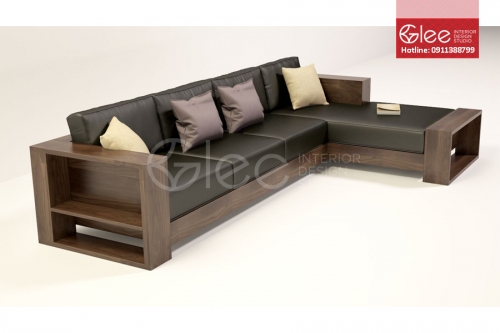 Bàn ghế sofa gỗ phòng khách - GSG26
