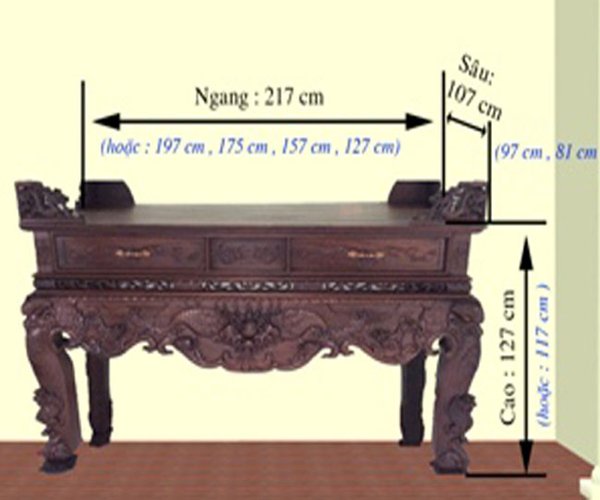 Kích thước tủ thờ cần cân nhắc thật kĩ