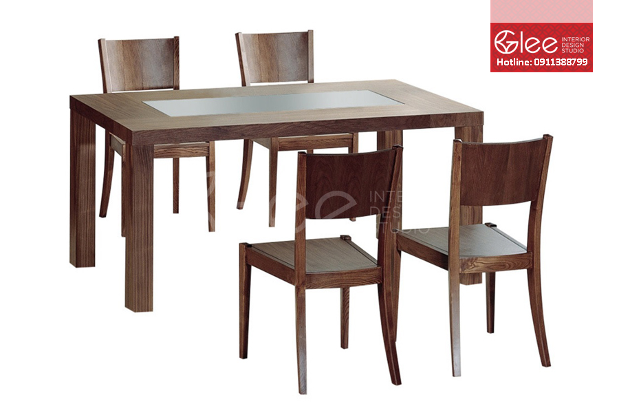 Bộ bàn ăn 4 ghế hiện đại bằng gỗ óc chó cao cấp